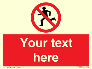 Custom No Running Sign